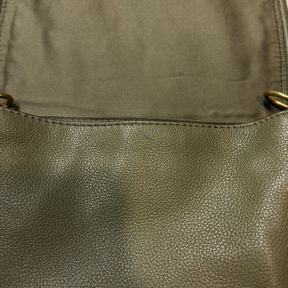 Fossil Olive Green Pebbled Leather & Suede Saddle Bag - Picture 8 of 16